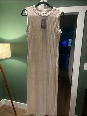 Universal Thread Sleeveless Ribbed Maxi Dress in Cream